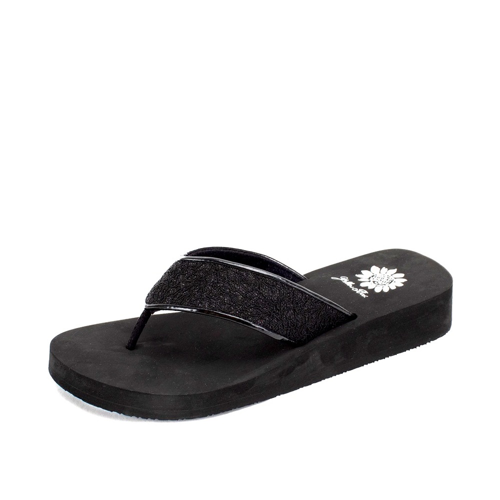 YELLOW BOX FLIP FLOPS JASTY COLOR BLACK NEW IN BOX MEDIUM WIDTH. FIRM PRICE